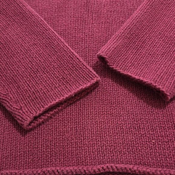 Vintage Eddie Bauer Womens Sz XL Burgundy Mock Neck 90s Y2K Preppy Sweater - Picture 5 of 8